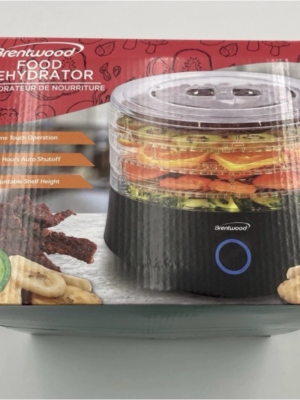 Brentwood 5-Tray Food Dehydrator with Auto Shutoff FD-1026BK New In Box